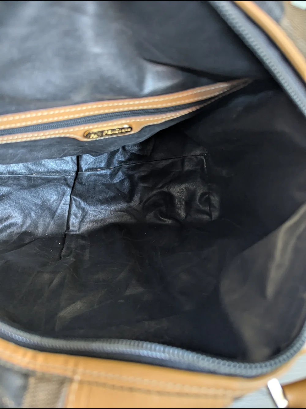 Fendi Brown and Tan Striped Duffel Bag
